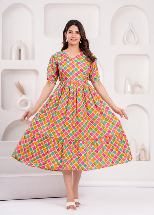 WOMOON Multi color Printed Pure Cotton Anarkali Maternity Kurta for her