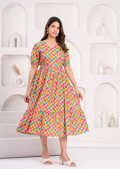 WOMOON Multi color Printed Pure Cotton Anarkali Maternity Kurta for her