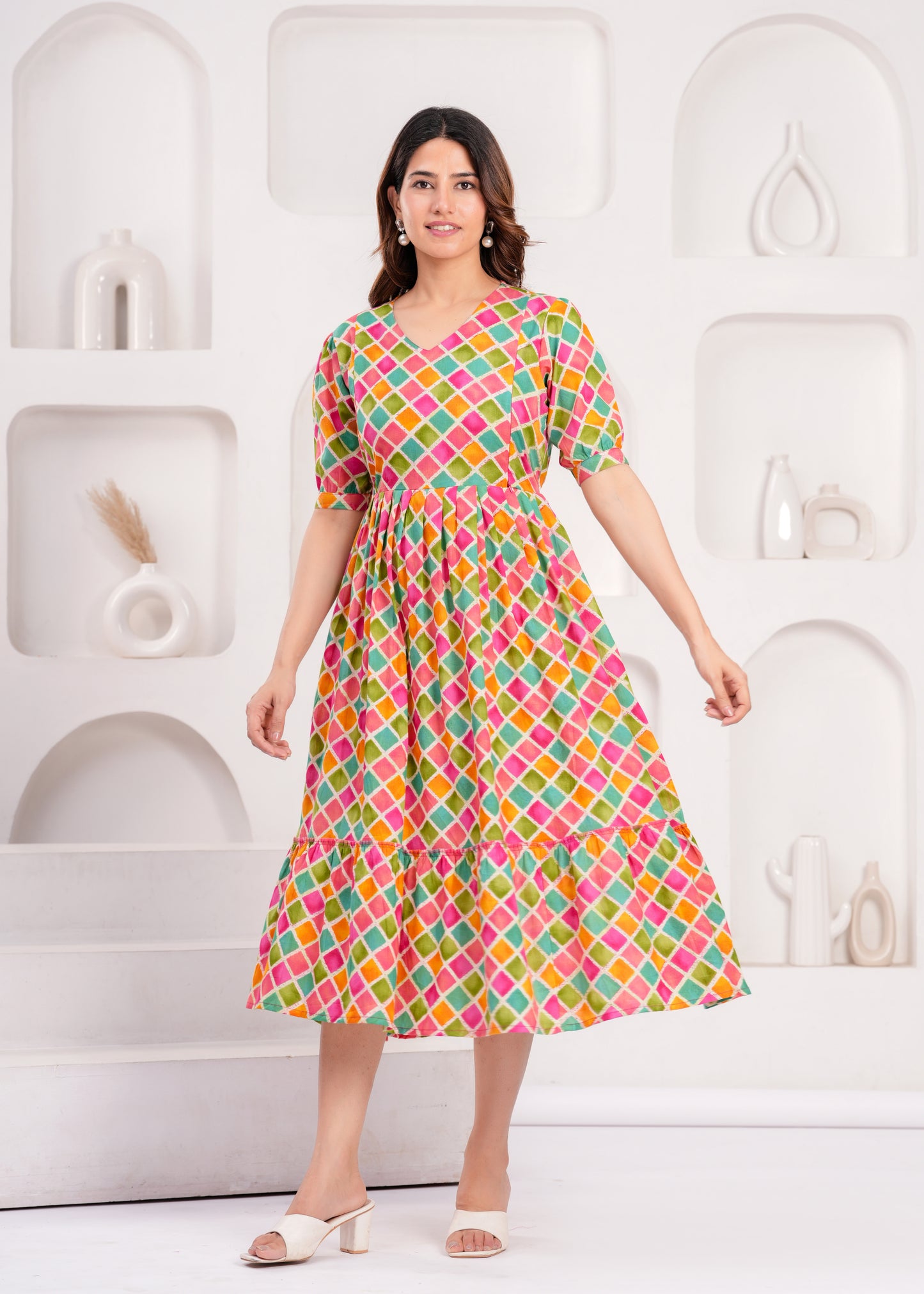 WOMOON Multi color Printed Pure Cotton Anarkali Maternity Kurta for her