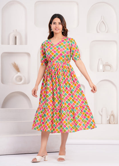 WOMOON Multi color Printed Pure Cotton Anarkali Maternity Kurta for her