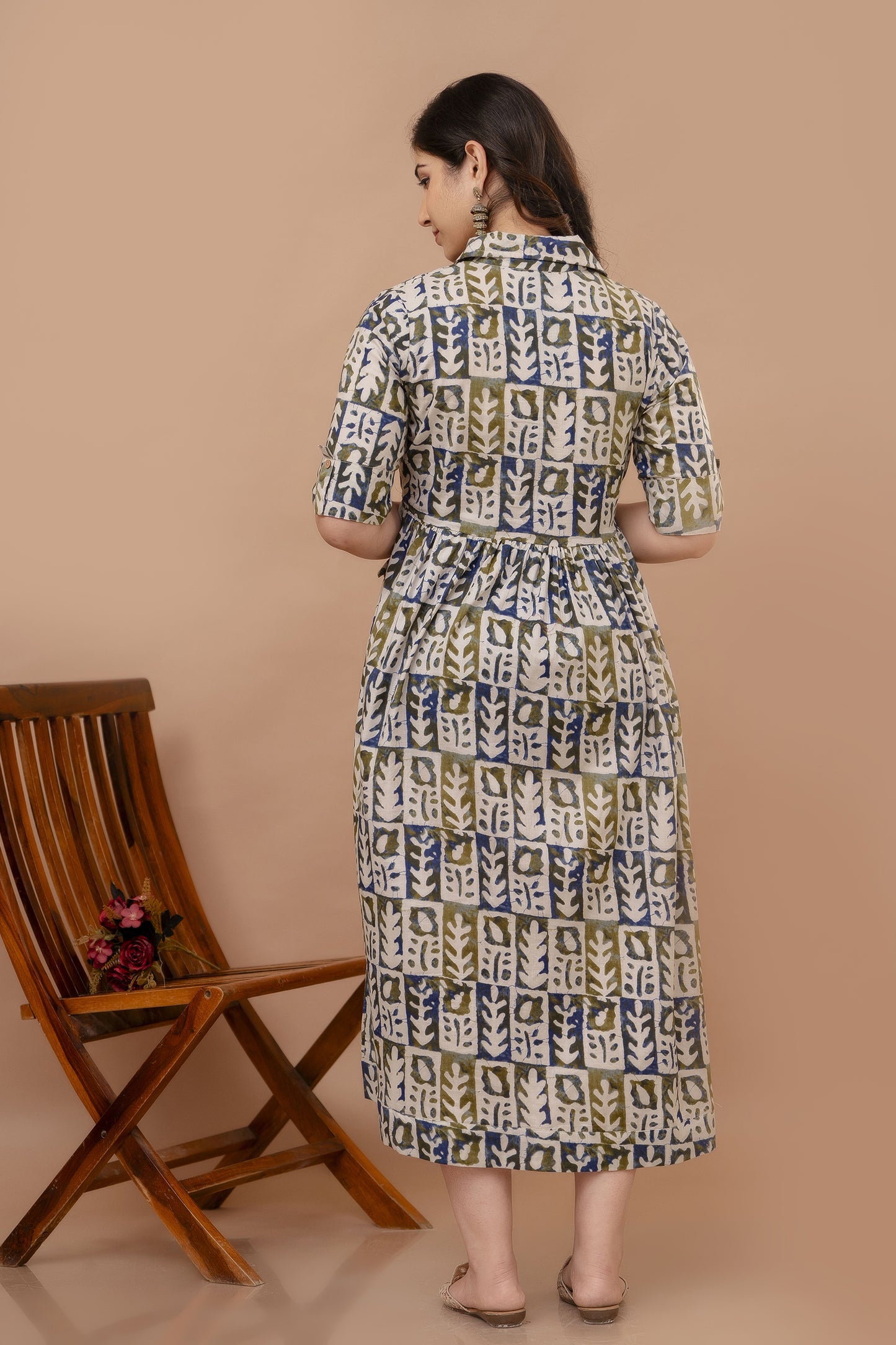 WOMOON Anarkali Multicolor Maternity Gown | Pure Cotton Feeding | Maternity Gown For Her