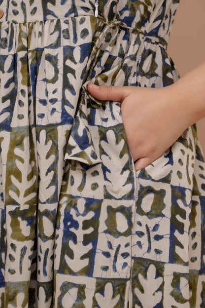 WOMOON Anarkali Multicolor Maternity Gown | Pure Cotton Feeding | Maternity Gown For Her