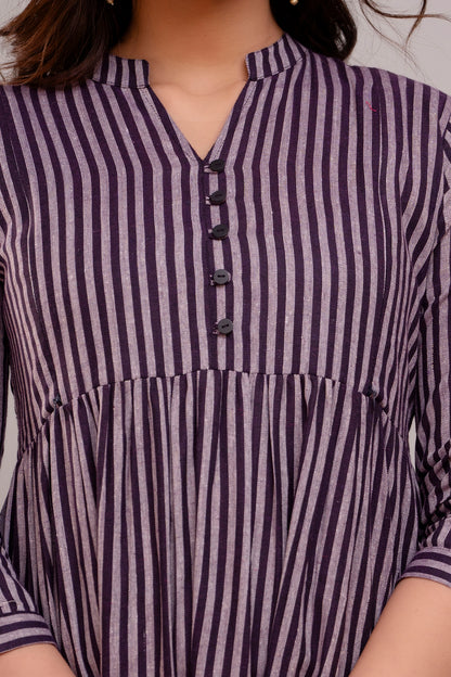 WOMOON Anarkali South Jamuni Cotton Printed Flared Maternity Dress