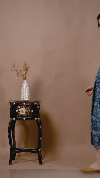 WOMOON Anarkali Blue Maternity Gown | Pure Cotton Feeding | Maternity Gown for her